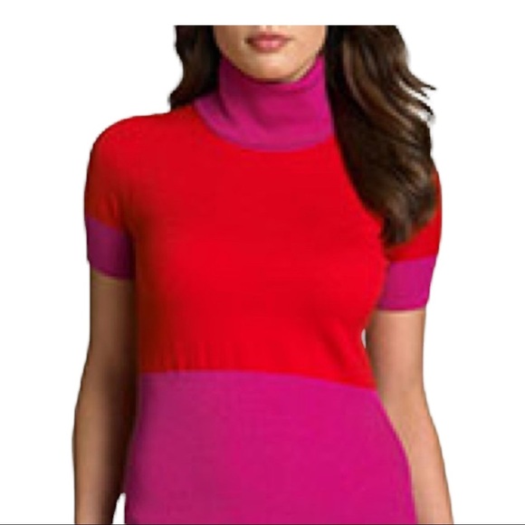 THEORY Caryl Steady Colorblock Turtleneck Sweater grey black size P. Small - Picture 1 of 9